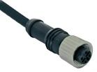 Sensor actuator cable, M12-cable socket, straight to open end, 4 pole, 5 m, PVC, black, 5 A, 1838244-3