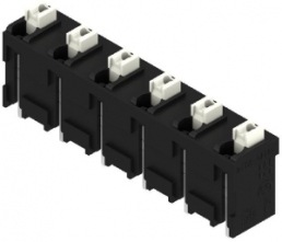 PCB terminal, 6 pole, pitch 7.62 mm, AWG 28-14, 12 A, spring-clamp connection, black, 1869860000