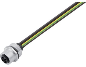 Socket, M16, 3 pole + PE, screw connection, screw locking, straight, 44423147