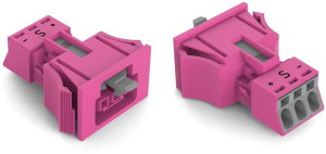 Socket, 3 pole, snap-in, push-in, 0.25-1.5 mm², pink, 890-783/082-000