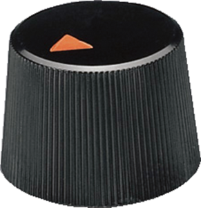 Rotary knob, 4 mm, plastic, black, Ø 16.4 mm, H 12.3 mm, A1316240