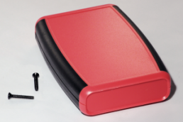 ABS handheld enclosure, (L x W x H) 117 x 79 x 25 mm, red, IP54, 1553BRDBK