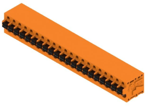 PCB terminal, 21 pole, pitch 5.08 mm, AWG 24-12, 20 A, spring-clamp connection, orange, 1330920000
