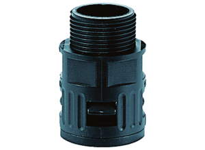 Straight hose fitting, M10, 10 mm, polyamide, IP66, black, (L) 34.5 mm