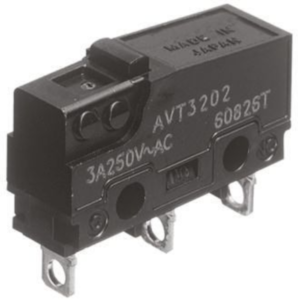 Subminiature snap-action switch, On-On, PCB connection, pin plunger, 0.49 N, 3 A/125 VAC, 30 VDC, IP40
