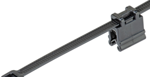 Edge clip, max. bundle Ø 48 mm, nylon/steel galvanized, black, (L x W x H) 188 x 9.4 x 15.7 mm