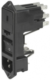 Plug C14, 3 pole, screw mounting, plug-in connection, black, KG16.5101.151