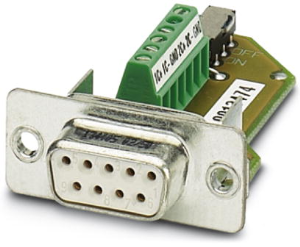 D-Sub socket, 9 pole, standard, straight, screw connection, 1689051