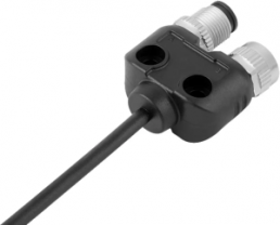 Sensor actuator cable, M12-cable plug, straight/M12-cable socket, straight to open end, 4 pole, 2 m, PUR, black, 4 A, 79 5238 20 04