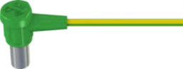 POAG connection cable with (socket, angled) to (open end), 1 m, green/yellow, PVC, 4.0 mm²