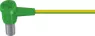 POAG connection cable with (socket, angled) to (open end), 1 m, green/yellow, PVC, 6.0 mm², 55.3233-10020