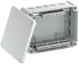 Cable junction box with 5 terminals, 9xM25, 7xM32, 25 mm², light gray