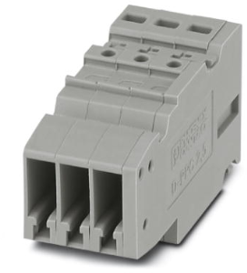 COMBI jack, push-in connection, 0.14-4.0 mm², 3 pole, 24 A, 6 kV, gray, 3000657