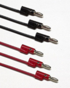 Measuring lead with (4 mm plug, angled) to (4 mm plug, angled), 1.2 m, black/red