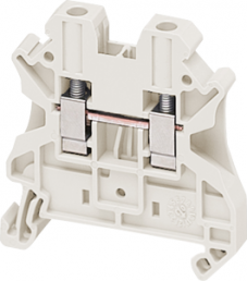Terminal block, 2 pole, 0.2-4.0 mm², clamping points: 2, white, screw connection, 32 A