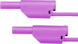 Measuring lead with (4 mm plug, spring-loaded, straight) to (4 mm plug, spring-loaded, straight), 1.5 m, purple, PVC, 2.5 mm², CAT III