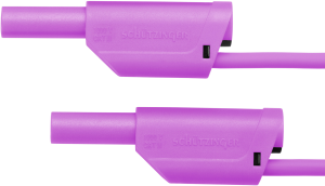 Measuring lead with (4 mm plug, spring-loaded, straight) to (4 mm plug, spring-loaded, straight), 2 m, purple, PVC, 2.5 mm², CAT III