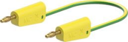 Measuring lead with (4 mm lamella plug, straight) to (4 mm lamella plug, straight), 2 m, green/yellow, silicone, 2.5 mm²