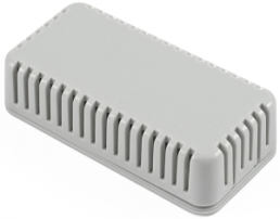 ABS miniature enclosure, ventilated, (L x W x H) 80 x 40 x 20 mm, gray (RAL 7046), IP30, 1551V2GY