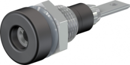 2 mm socket, flat plug connection, mounting Ø 6.4 mm, black, 23.0030-21