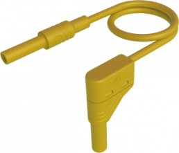 Measuring lead with (4 mm plug, straight) to (4 mm socket, straight), 1 m, yellow, PVC, 2.5 mm², CAT III