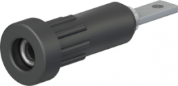 2 mm panel socket, flat plug connection, mounting Ø 4.9 mm, black, 23.1021-21