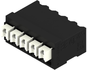 PCB terminal, 5 pole, pitch 3.5 mm, AWG 28-14, 12 A, spring-clamp connection, black, 1870580000