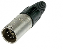 XLR plug, 5 pole, silver-plated, 1.0 mm², AWG 18, metal, NC5MX