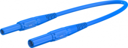 Measuring lead with (4 mm plug, spring-loaded, straight) to (4 mm plug, spring-loaded, straight), 1.5 m, blue, PVC, 1.0 mm², CAT III