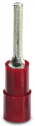 Insulated pin cable lug, 0.5-1.5 mm², AWG 20 to 16, 1.9 mm, red