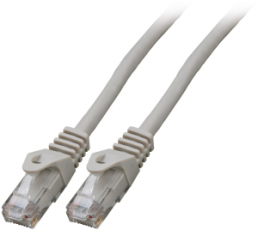 Patch cable, RJ45 plug, straight to RJ45 plug, straight, Cat 5e, U/UTP, LSZH, 1.5 m, gray