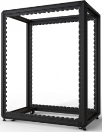 24 U cabinet rack, (H x W x D) 1200 x 600 x 1000 mm, steel, black gray, 20630-196