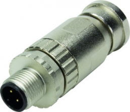 Plug, M12, 4 pole, screw connection, screw locking, straight, 21033291401