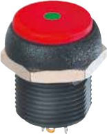 Pushbutton, 1 pole, green, unlit , 0.2 A/48 V, mounting Ø 16.2 mm, IP67, IRR3S432