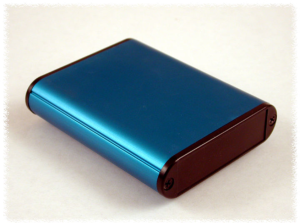 Aluminum enclosure, (L x W x H) 80 x 71 x 19 mm, blue, IP54, 1455B802BU