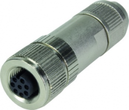 Socket, M12, 8 pole, IDC connection, screw locking, straight, 21031212801