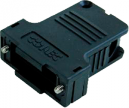 D-Sub connector housing, size: 2 (DA), angled 45°, cable Ø 9.4 mm, plastic, black, 165X14569XE