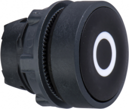 Pushbutton, groping, waistband round, black, front ring black, mounting Ø 22 mm, ZB5AA232