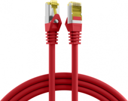 Patch cable, RJ45 plug, straight to RJ45 plug, straight, Cat 6A, S/FTP, LSZH, 0.15 m, red