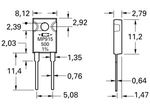 Power metal film resistor, 500 Ω, 15 W, ±1 %