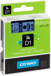 Labelling tape cartridge, 12 mm, tape blue, font black, 7 m, S0720560