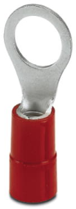 Insulated ring cable lug, 10 mm², AWG 8, 10.5 mm, M10, red