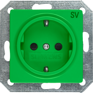 German schuko-style socket, green, 16 A/250 V, Germany, IP20, 5UB1900
