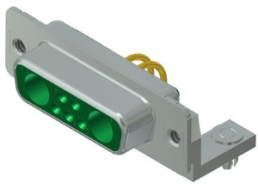 D-Sub socket, 9 pole, 7W2, partially equipped, straight, solder cup, 3007W2SAU99G40X