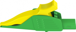 Alligator clip, green/yellow, max. 30 mm, L 92 mm, CAT IV, socket 4 mm, 66.9561-20