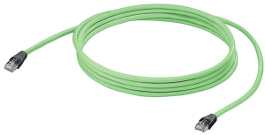 System cable, RJ45 plug, straight to RJ45 plug, straight, Cat 6A, S/FTP, PVC, 15 m, green