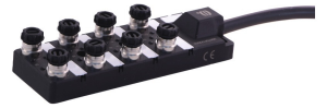 Sensor actuator distribution box with cable, har-SAB M12/8/5p PAC 10m PVC w/o LED