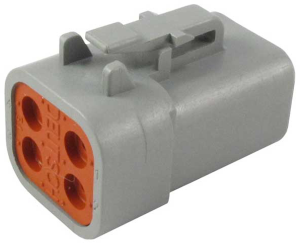 Connector, 4 pole, straight, 2 rows, gray, DTP06-4S