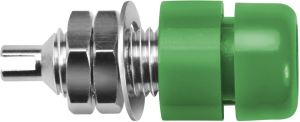 4 mm socket, solder connection, mounting Ø 7.5 mm, green, IBU 401 NI / GN