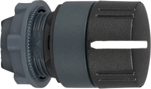 Selector switch, unlit, latching, waistband round, front ring black, 3 x 45°, mounting Ø 22 mm, ZB5AD39